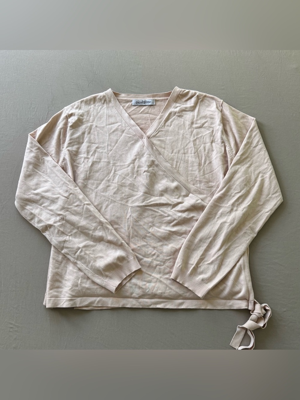 Georgette Light Pink Wrap Knit Top